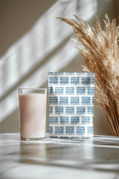 Supplement Mockup Featuring an AI-Created Zip Food Bag Placed Next to a Protein Shake m53950