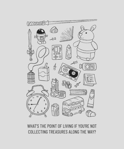 T-Shirt Design Creator Featuring a Collecting Quote for Trinket Enthusiasts 7183c