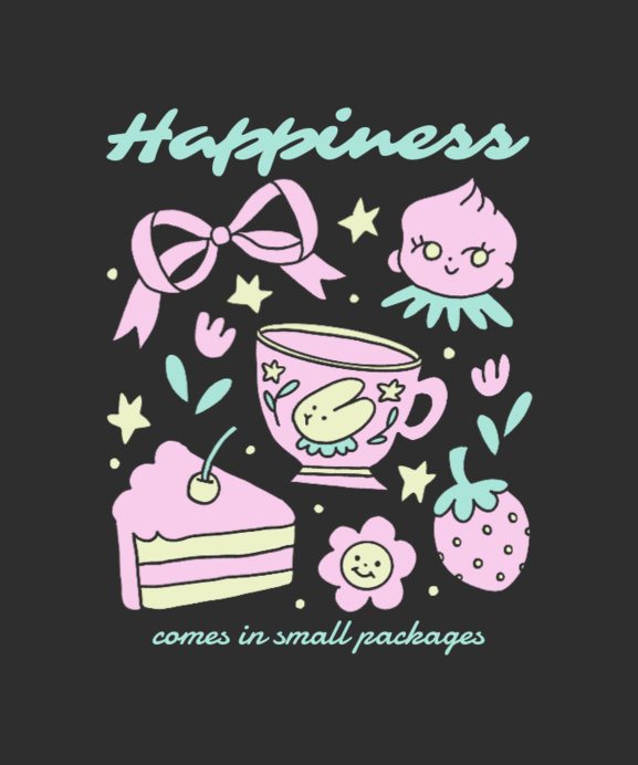 Placeit - T-Shirt Design Creator Featuring a Happy Trinkets-Themed Quote