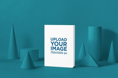 Hardcover Journal Mockup Featuring an AI-Created Setting With Geometric Figures m53847