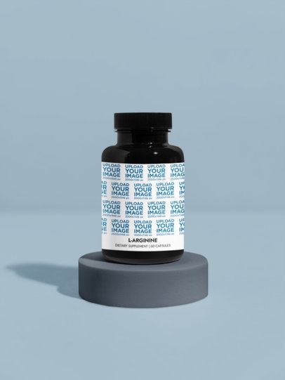 L-Arginine Supplement Mockup Featuring a Setting With a Customizable Background m53520
