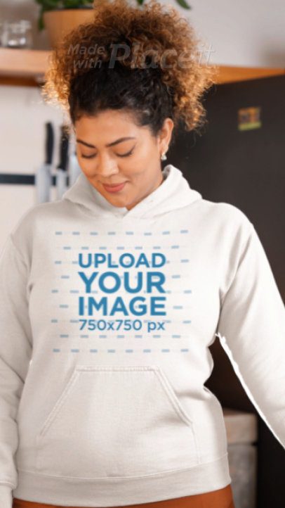 Gildan Hoodie Video Featuring a Smiling Woman Serving Coffee 8954v