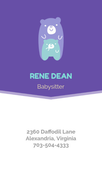 Business Card Maker for Babysitting Business Cards