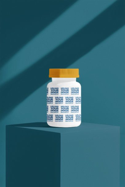 Mockup of an AI-Generated Capsules Bottle Placed on a Customizable Backdrop m53952
