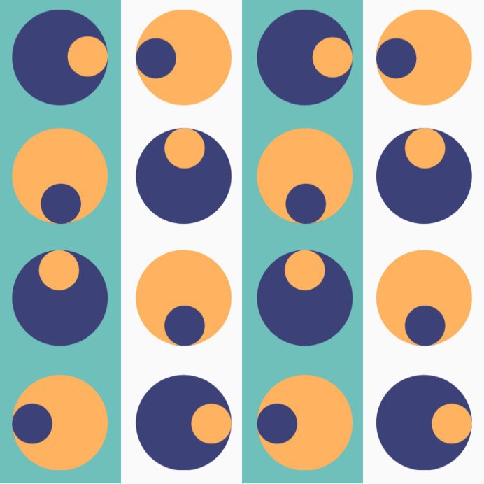 Print Pattern Design Template Featuring Circle Shapes and a Mid-Century Theme
