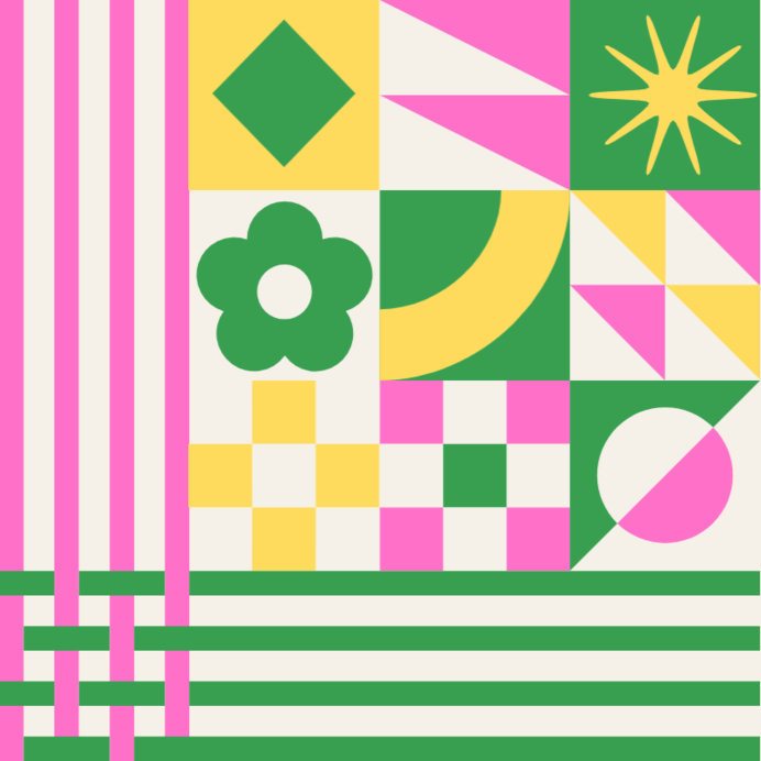 Mid-Century-Inspired Print Pattern Design Generator Featuring Colorful Figures