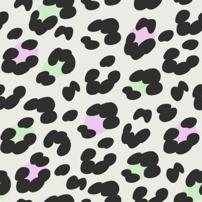Print Pattern Design Template With Colored Spot Graphics and an Animal Texture Aesthetic