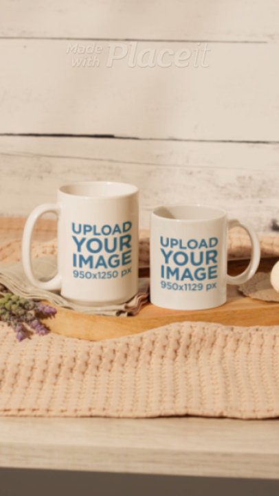 Print Video Featuring Two Coffee Mugs in a Cozy Aesthetic Setting 8995v