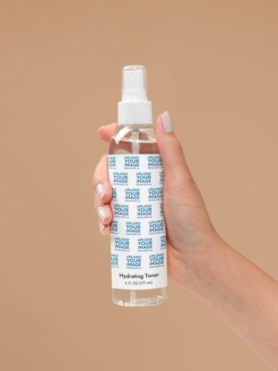 Hydrating Toner Mockup Featuring a Woman's Hand With Nice Painted Nails m53628