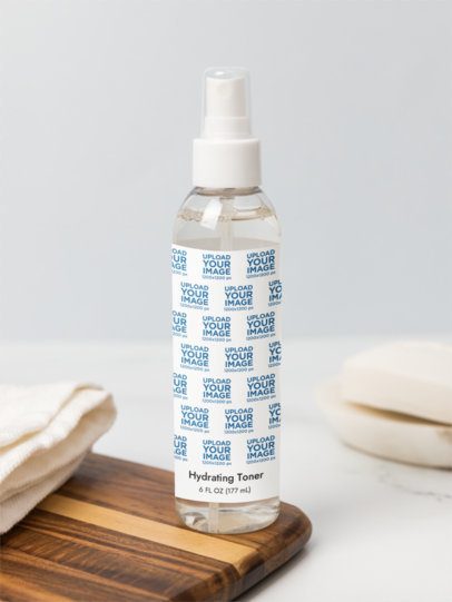 Hydrating Toner Mockup Featuring a Nice Bathroom Aesthetic m53629