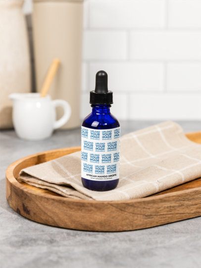 African Mango Drops Supplement Mockup Featuring a Nice Kitchen Cloth m53465