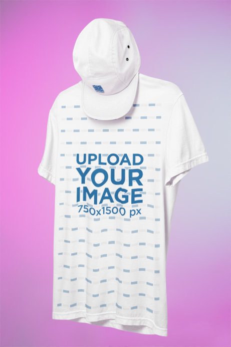 Comfort Colors Mockup Featuring a T-Shirt With Yuppong Panel Cap Hat