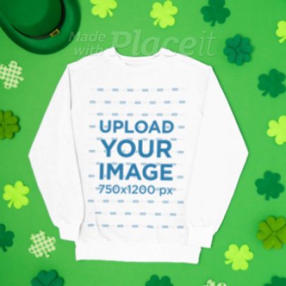 Comfort Colors Video Featuring a Sweatshirt With St. Patrick's Day Decorations 9089v