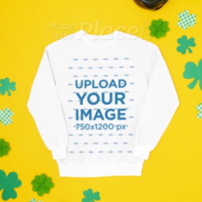Video of a Sweatshirt by Comfort Colors Lying on a St. Patrick's Day Background 9092v