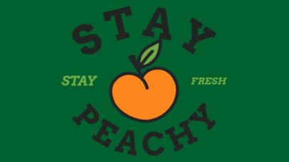 Illustrated Headwear Design Maker With a Fun Peachy Quote 7211d