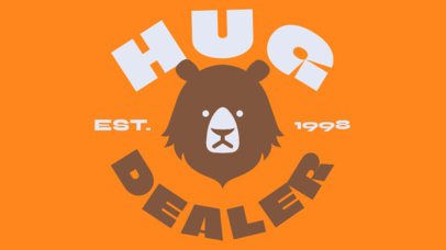 Cool Hat Design Template With an Illustrated Bear and a Hug Quote 7211f