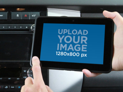 Mockup of a Kindle Fire Inside a Car