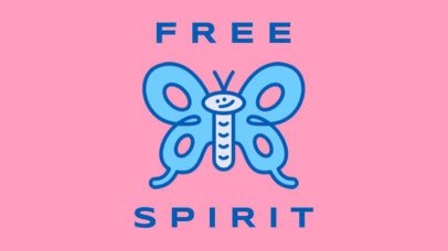 Quote Headwear Design Generator Featuring a Butterfly and a Free Spirit Phrase 7212e