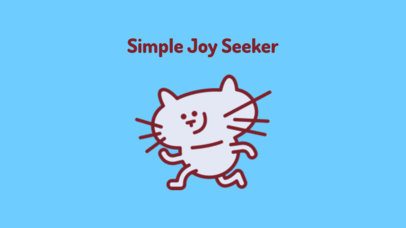 Illustrated Hat Design Creator With a Cartoonish Cat and a Joy Quote 7212f