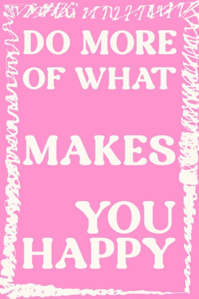 Quote Art Print Generator With a Doodle Frame and a Happinness-Inspired Message 7215i