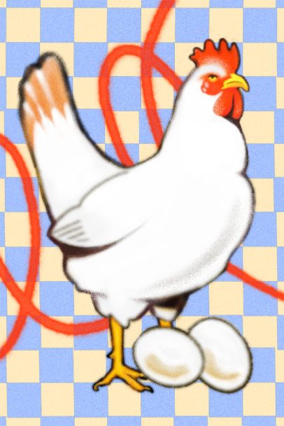 Art Print Generator Featuring an Illustrated Hen Painting 7220a