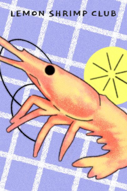 Poster Design Creator Featuring a Shrimp Graphic With a Quote 7220f