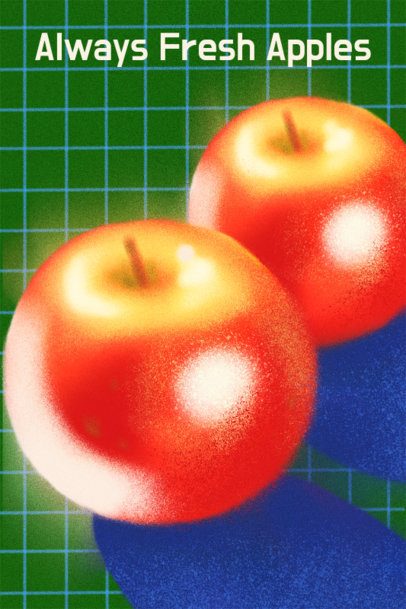 Poster Design Template With Apple Painting and a Quote 7220g