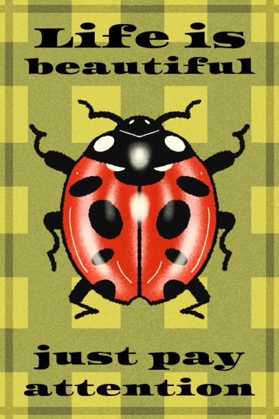 Ladybug-Themed Poster Design Template With a Life Inspiring Quote 7220k