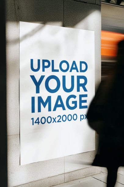 Mockup of an AI-Generated Poster Placed on a Street Wall