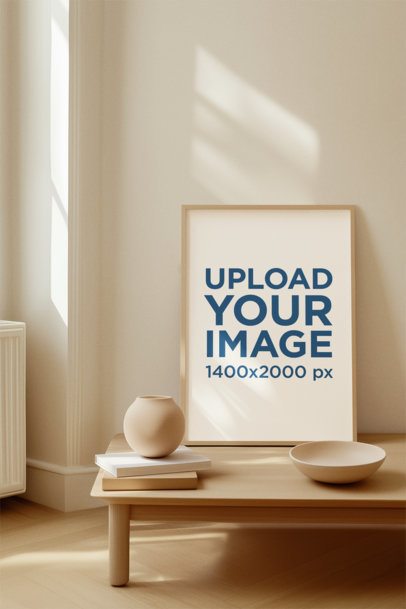 Art Print Mockup Featuring an AI-Created Boho-Styled and Minimalist Setting m54838