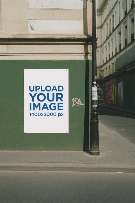 Poster Mockup Featuring an AI-Created Street Wall With Graffiti
