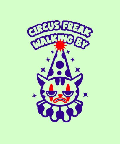 T-Shirt Design Generator With a Clowncore-Inspired Theme and an Upset Cat Graphic 7225a