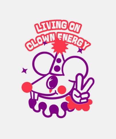 Funny T-Shirt Design Maker Inspired by a Clowncore Theme With a Mouse Illustration 7225d