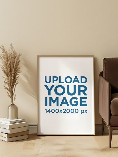 Art Print Mockup Featuring an AI-Created Room With a Modern Aesthetic m54850