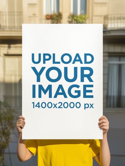 Poster Mockup Featuring an AI-Created Kid in the Street