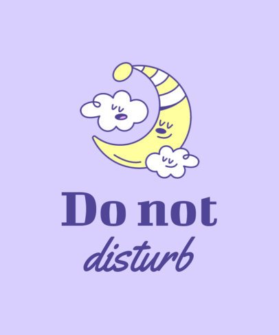 Cartoonish T-Shirt Design Maker Featuring a Sleeping Theme With a Moon Graphic