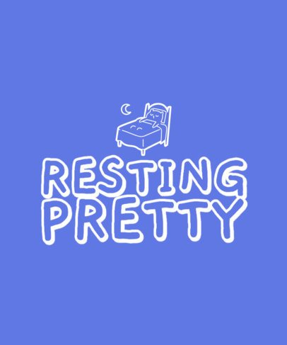 Illustrated T-Shirt Design Maker Featuring a Cartoonish Character Resting 7230d