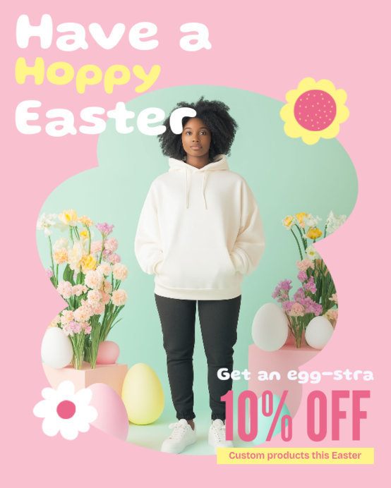 Instagram Post Generator Featuring an Ad for a Clothing Brand With an Easter Promo