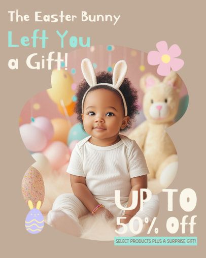 Instagram Post Creator to Promote an Easter Special Discount for a Baby Gift Shop 7236b