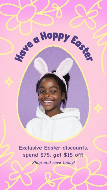 Instagram Story Maker Featuring for an Easter Discount Offer 7234