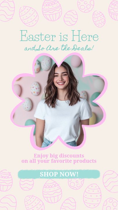 Instagram Story Maker Featuring a Special Easter Discount Ad 7235