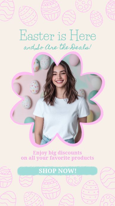 Instagram Story Maker Featuring a Special Easter Discount Ad