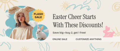 Banner Design Template Featuring a BOGO Promo for Easter