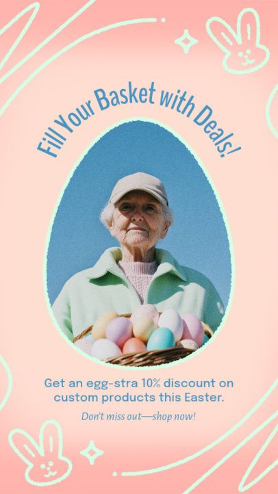 Promotional Instagram Story Creator With Bunny Graphics and an Easter Special Deal 7234f