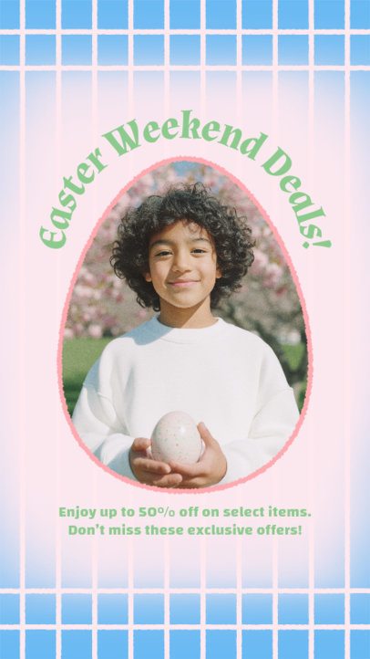 Instagram Story Template Featuring an Ad With Easter Discounts on Selected Items 7234c