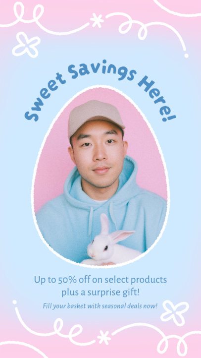Instagram Story Generator for a Seasonal Deals Ad Featuring an Easter Theme 7234i