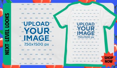 Back-View Bella Canvas T-Shirt Mockup for a POD Store Ad