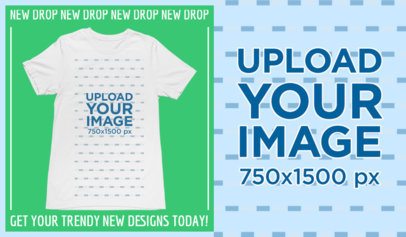 T-Shirt Mockup Featuring an Ad for a Fashion Brand  7241