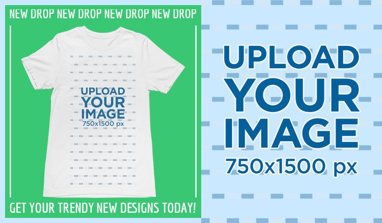 T-Shirt Mockup Featuring an Ad for a Fashion Brand 