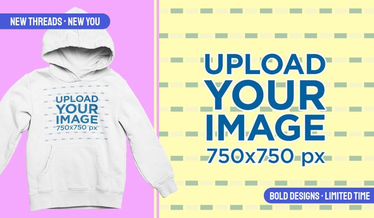 Mockup of a New Merch Ad Featuring a Pullover Hoodie